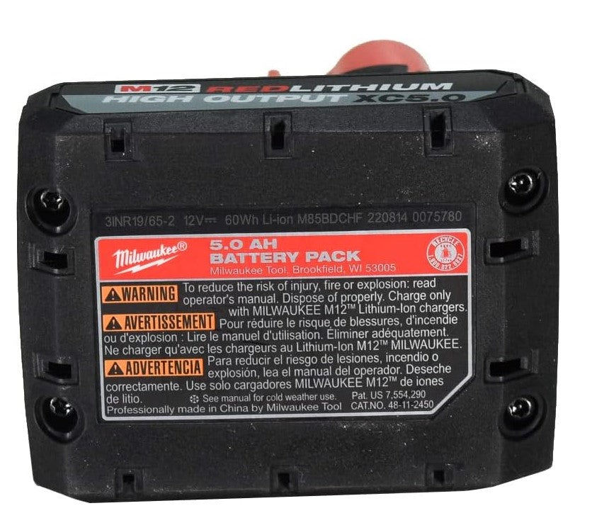 Milwaukee 48-11-2450 12V Lithium-Ion High Output 5Ah Battery Pack