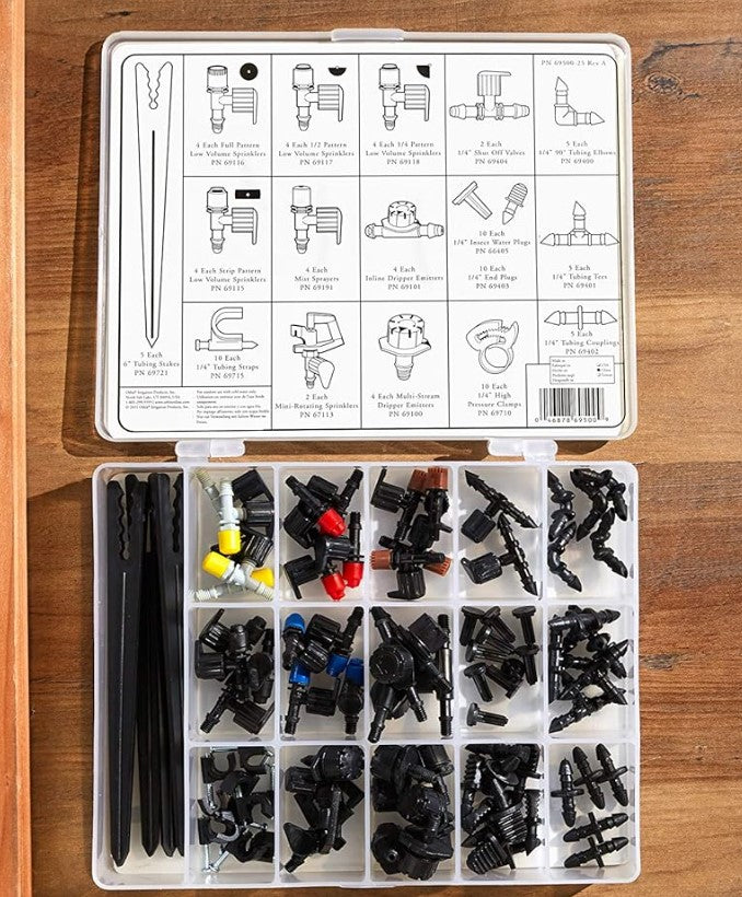 Orbit 69500 92-Piece Drip Irrigation Assortment Kit, Black
