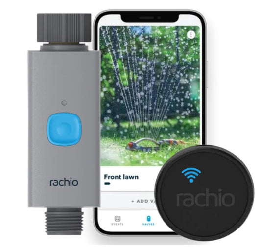 Rachio Smart Hose Timer with WiFi Hub for Outdoor Watering | Easy Faucet Install, Automate Water & Sprinkler Schedules for Lawn, Garden, & Yard Care.