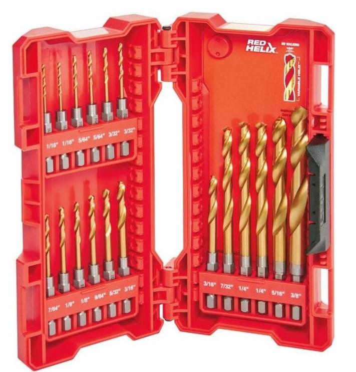 Milwaukee 48-89-4680 18-Piece Shockwave Impact Duty Thunderbolt Titanium Drill Bit Set w/ Anti-Walking 135 Degree Angled Tip and Storage Case