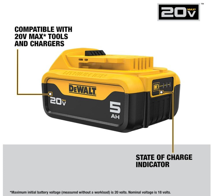 DEWALT 20V MAX 5 Ah Lithium Ion Battery (DCB205)